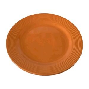 2 Royal Norfolk Santa Fe Orange Ribbed 10 ½ In Dinner Plates Set of 2